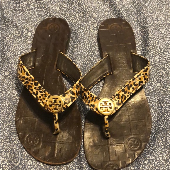 tory burch cheetah flip flops